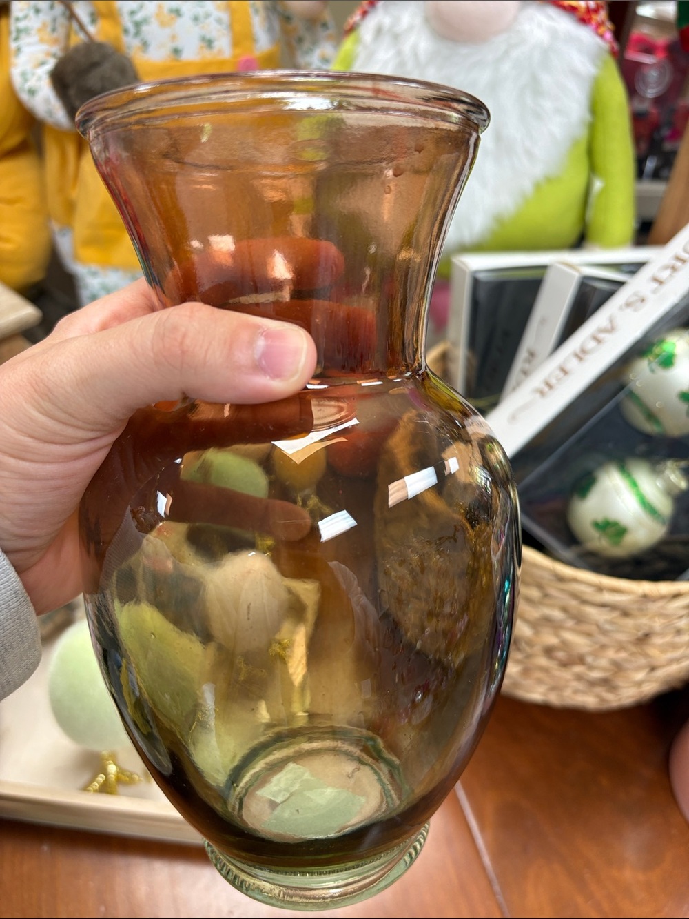 Amber Decorative Vase - Elegant Home Accent